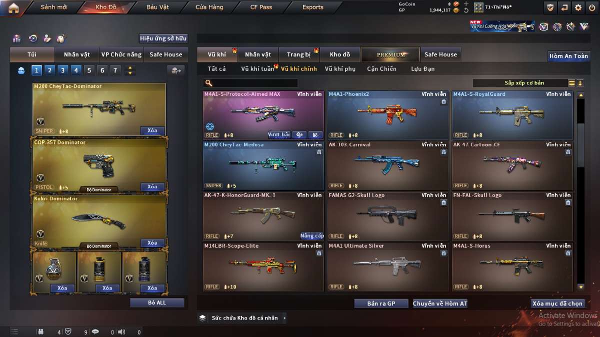 shop acc cf uy tin gia re